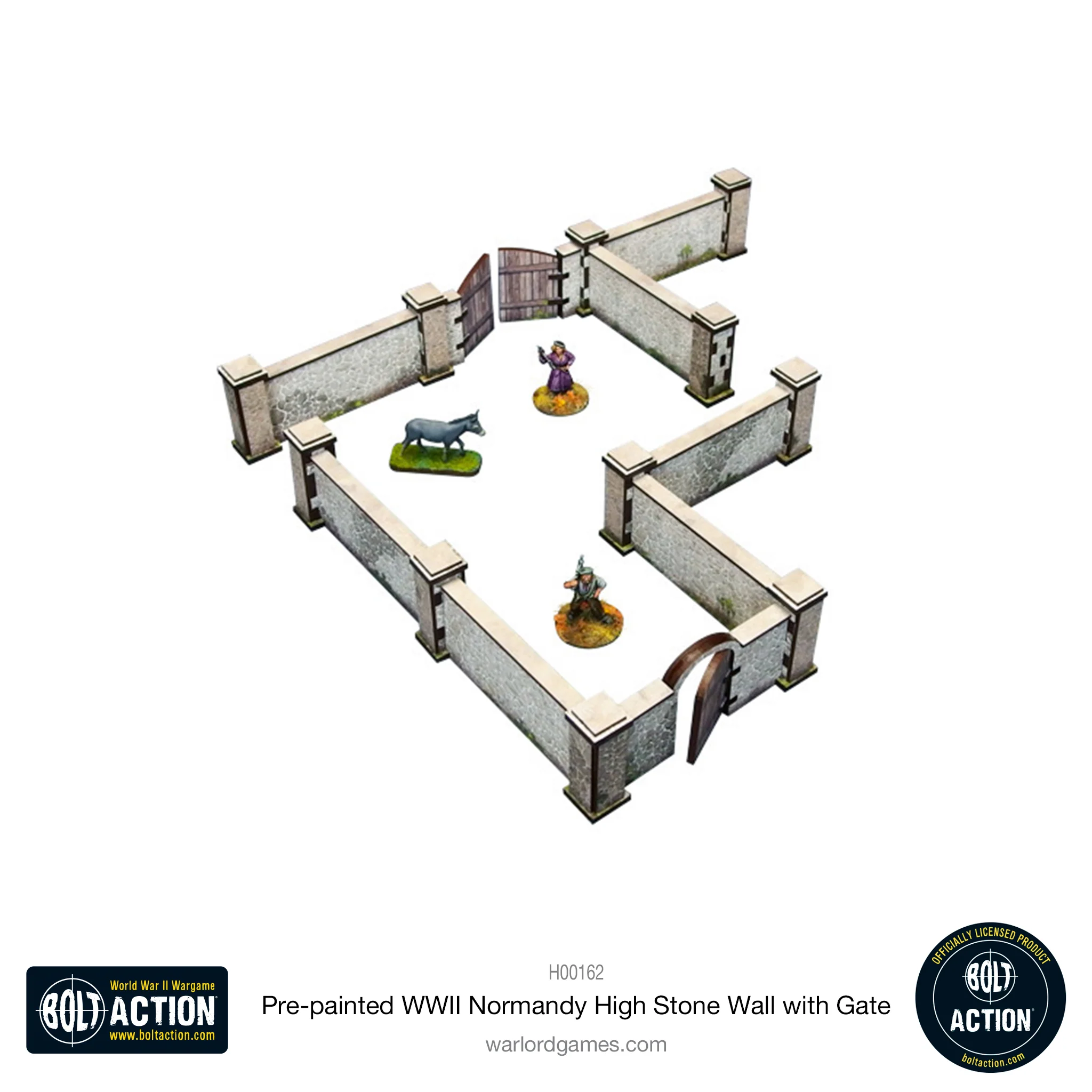 Bolt Action: Pre-Painted WWII Normandy High Stone Wall With Gate-1711116962-4I0lq.webp